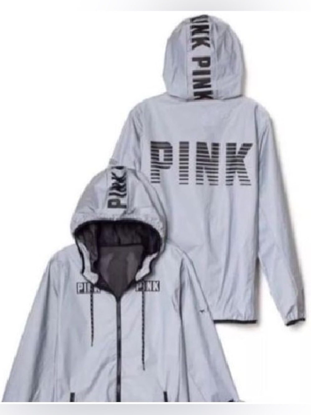 PINK Victoria's Secret Black and Silver Limited Release Jacket